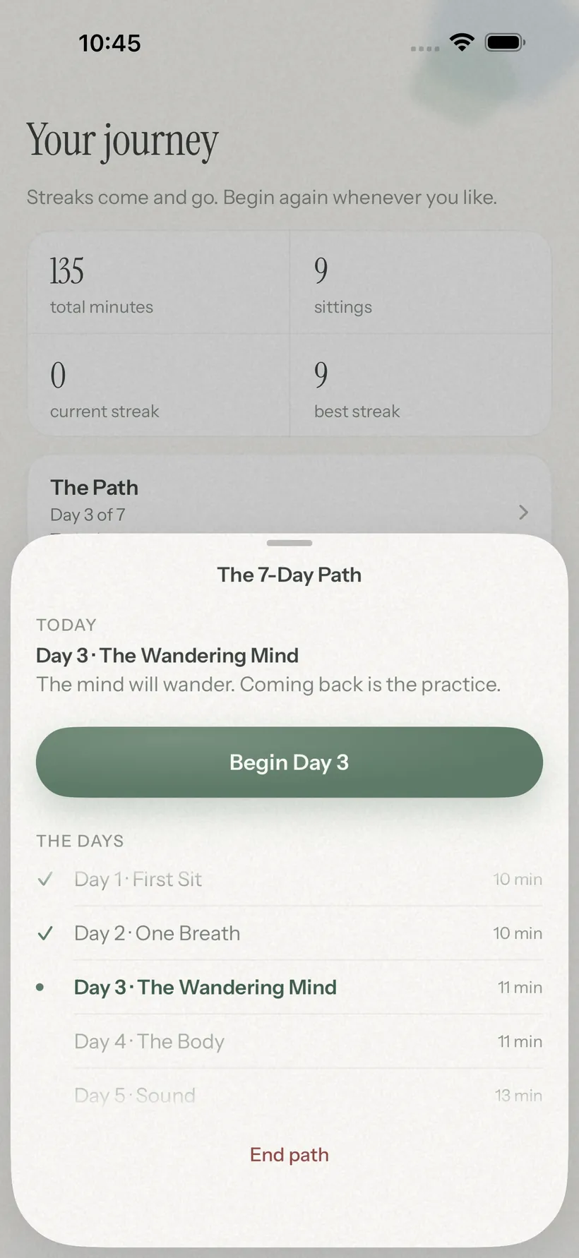 The Path: day three of seven, with the day's intention